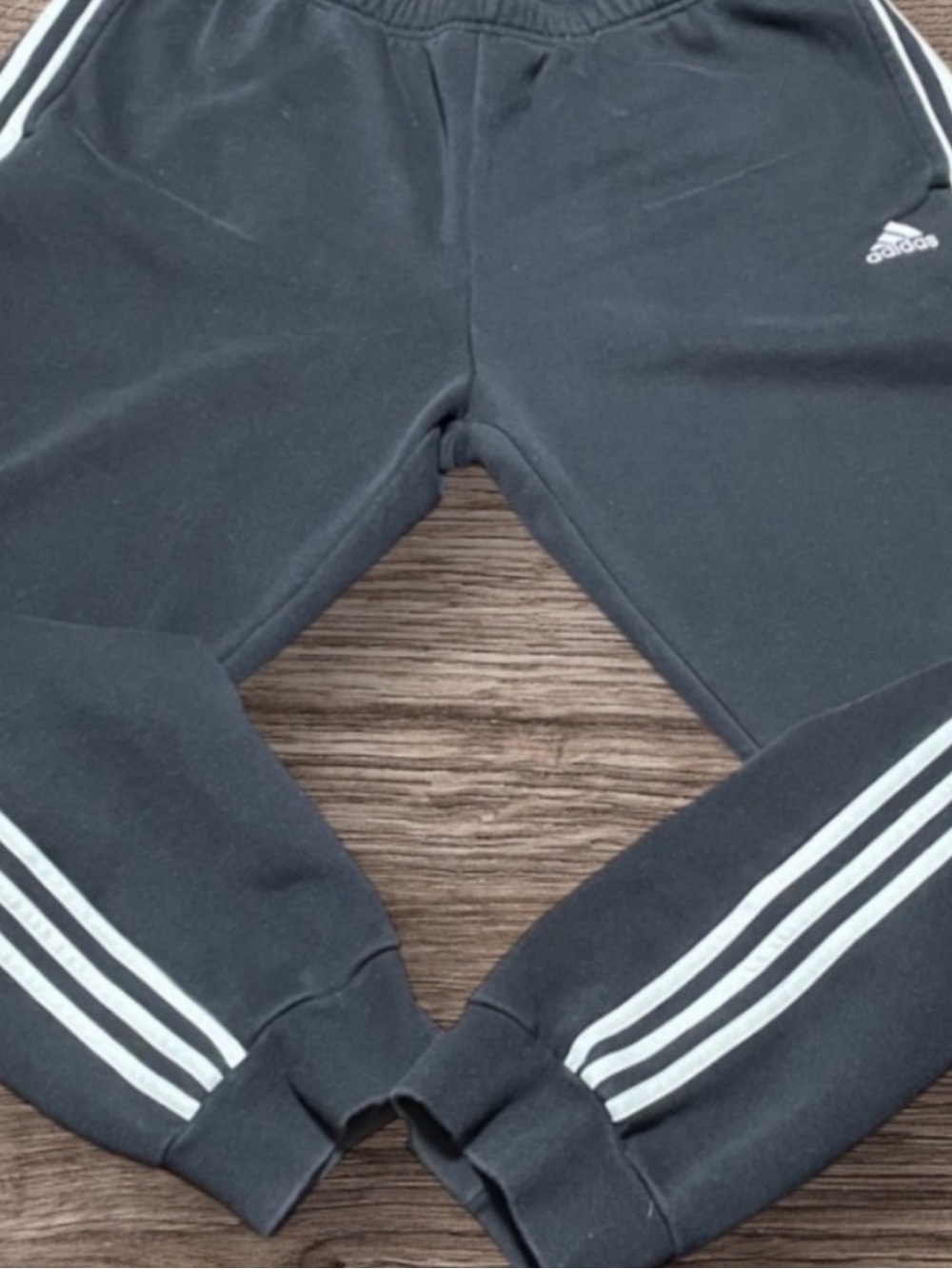 Adidas Black Sweatpants with White Stripes Size XL